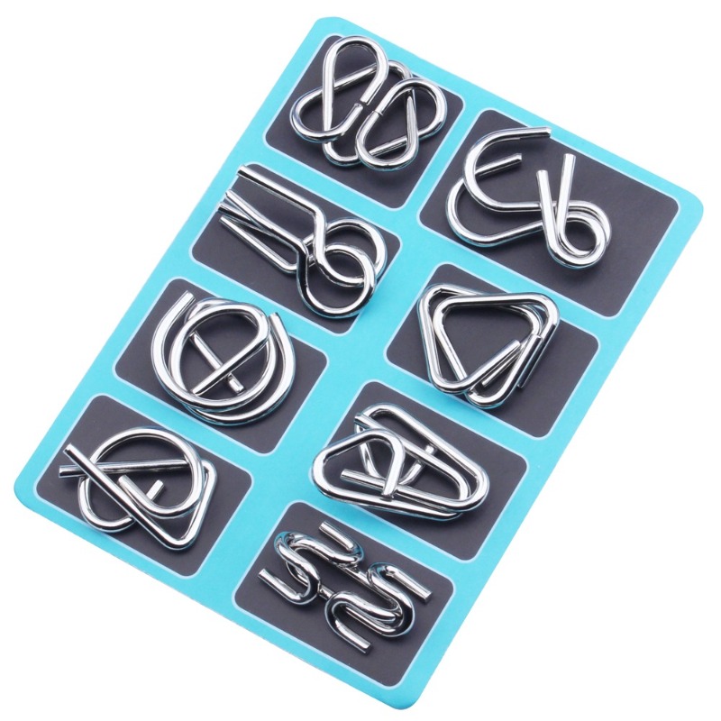 8 Pieces Metal Puzzle Set Clas - Brain Teaser Cube recension och pris