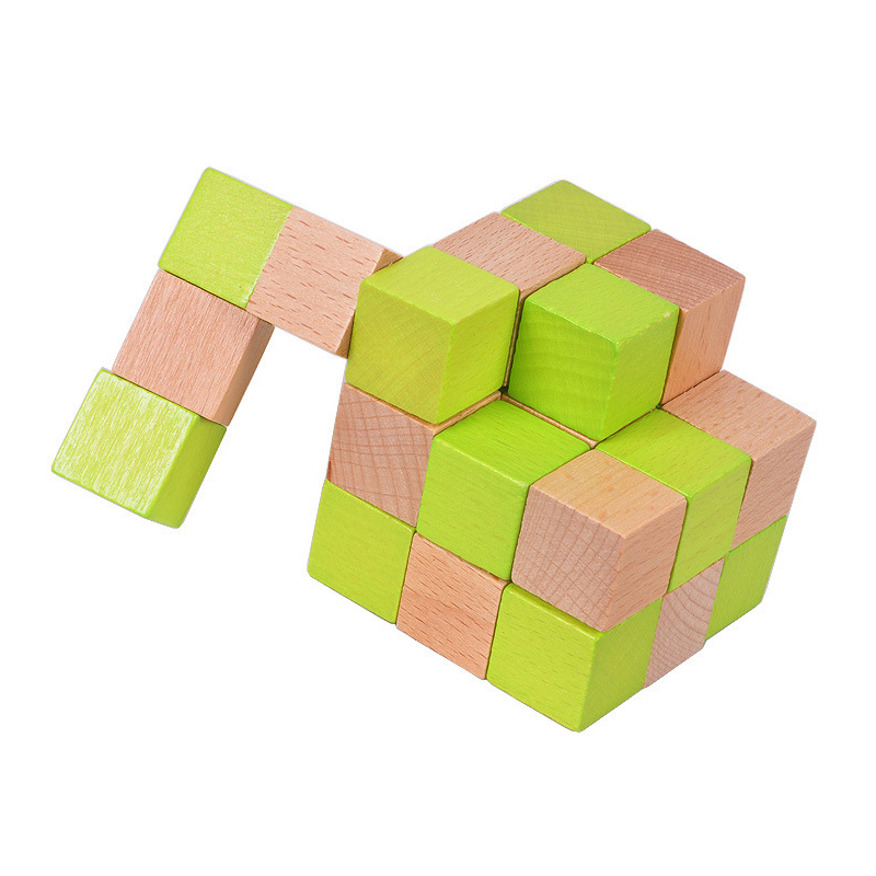 Wooden Snake Cube Puzzle IQ Lo - Brain Teaser Cube recension och pris