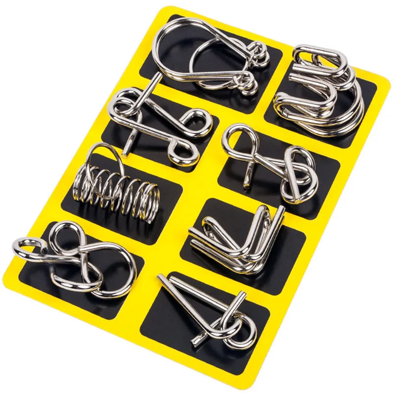 8PCS/Set Metal Montessori Wire - Brain Teaser Cube recension och pris