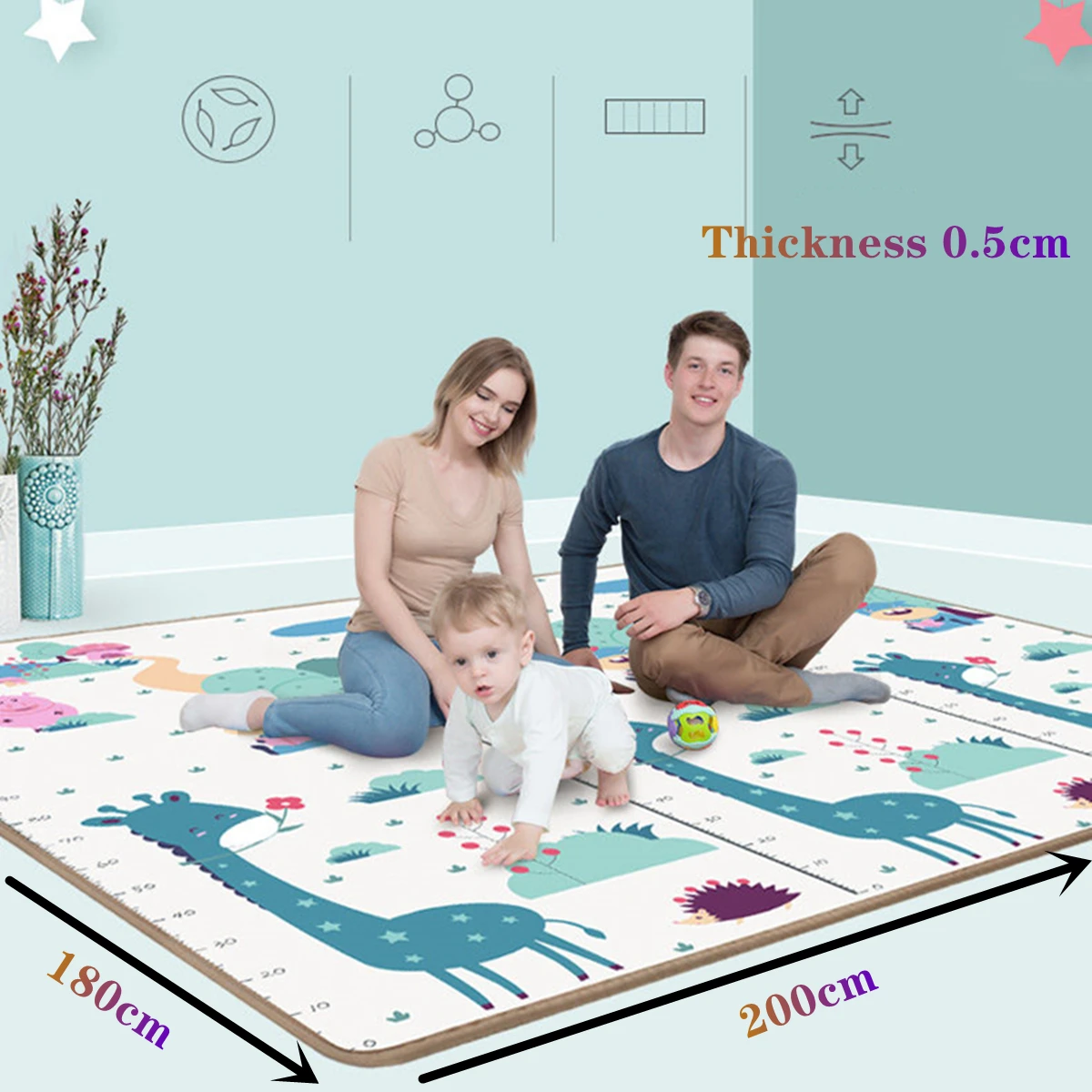 200x180cm Thick 0.5cm Baby Pla - Kids Education Allowance recension och pris