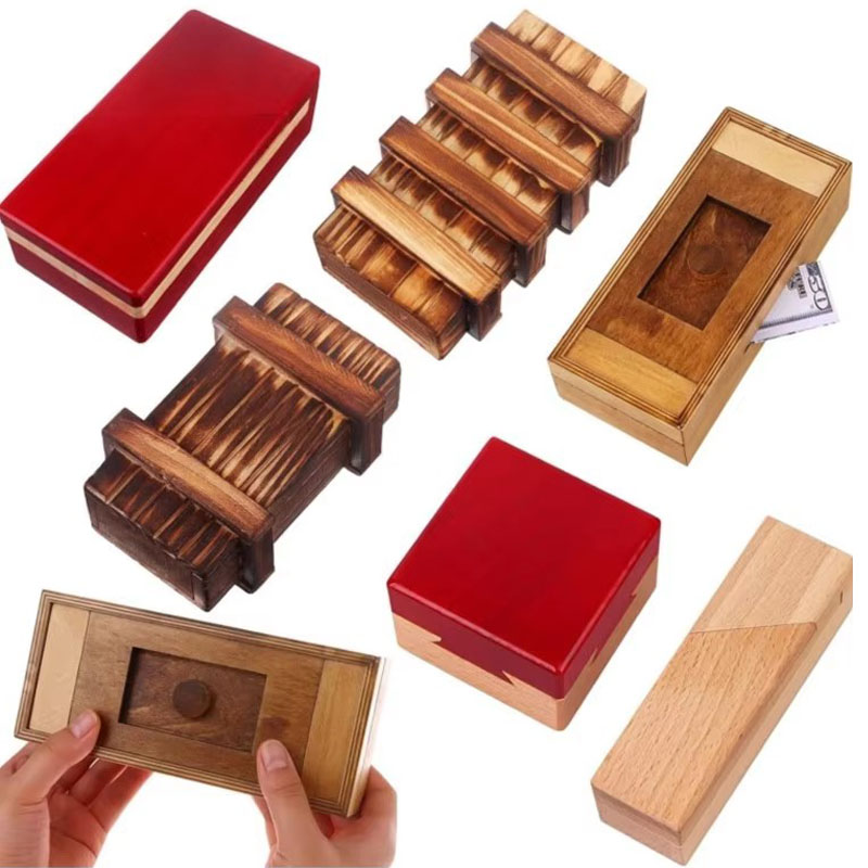 Wooden Puzzle Box with Secret  - Brain Teaser Cube recension och pris